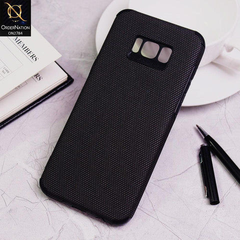 Samsung Galaxy S8 Plus Cover - Black - Leather Jeans Texture Soft Case