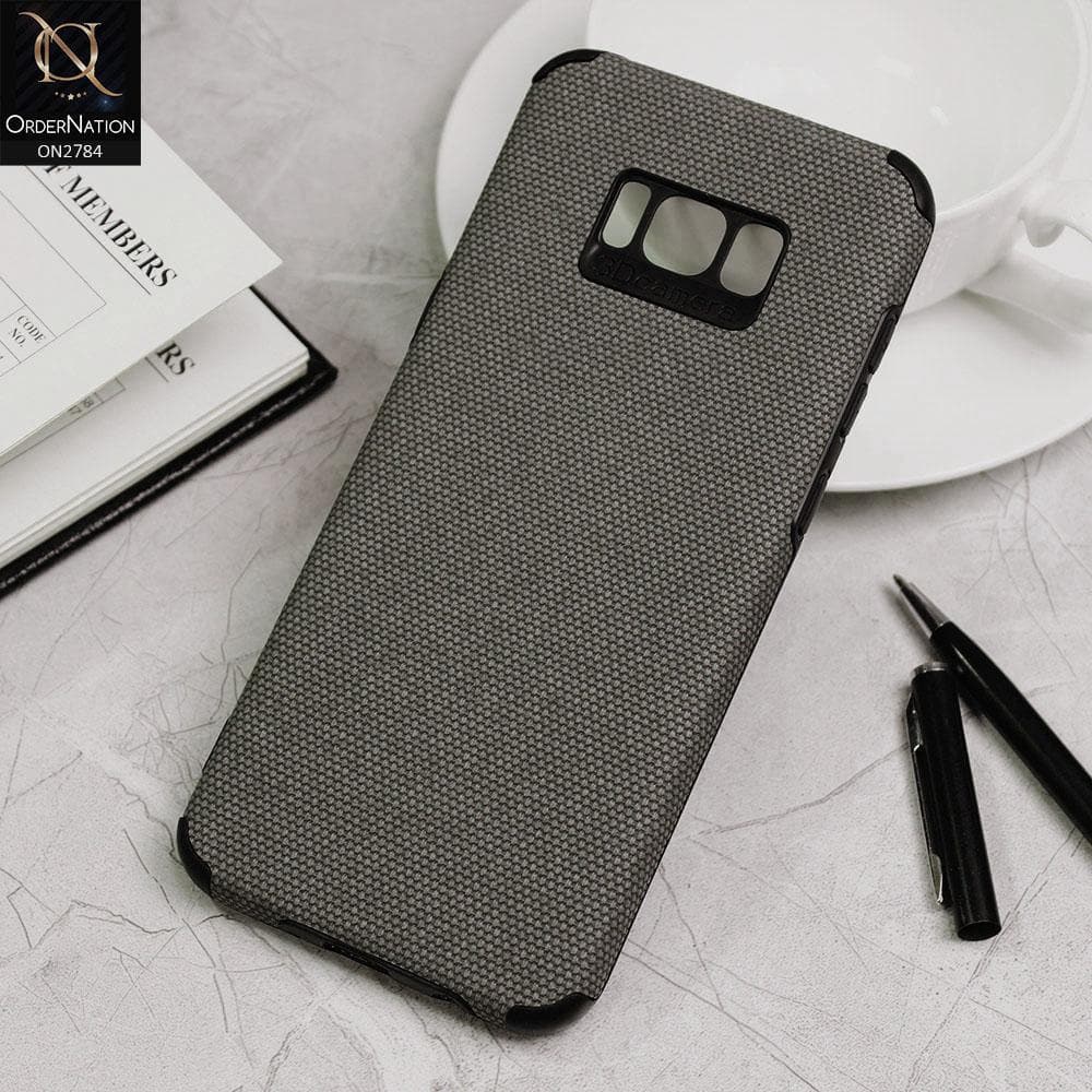 Samsung Galaxy S8 Plus Cover - Gray - Leather Jeans Texture Soft Case