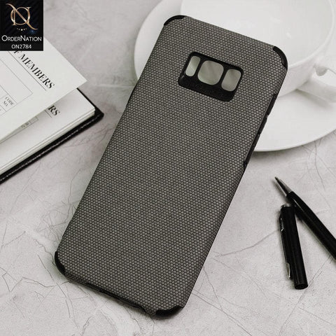 Samsung Galaxy S8 Plus Cover - Gray - Leather Jeans Texture Soft Case