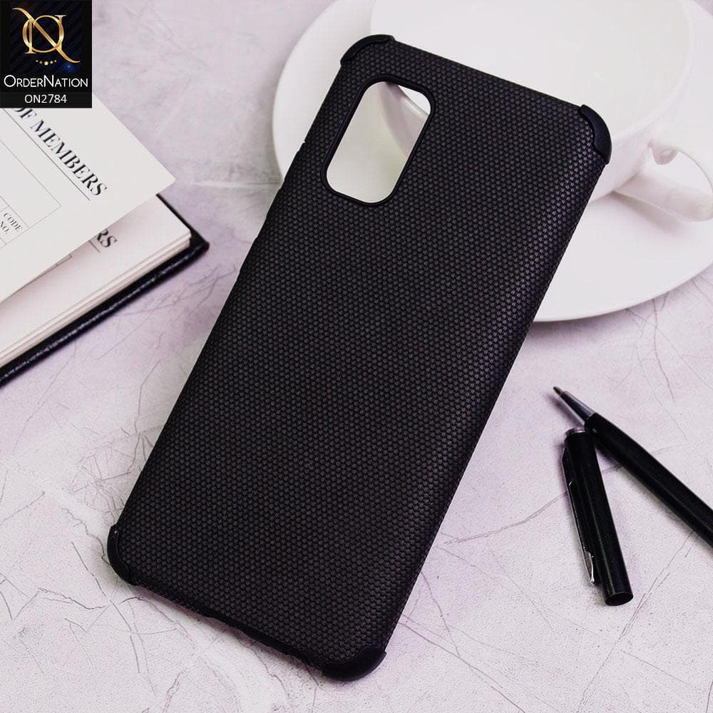 Vivo V17 Cover - Black - Leather Jeans Texture Soft Case