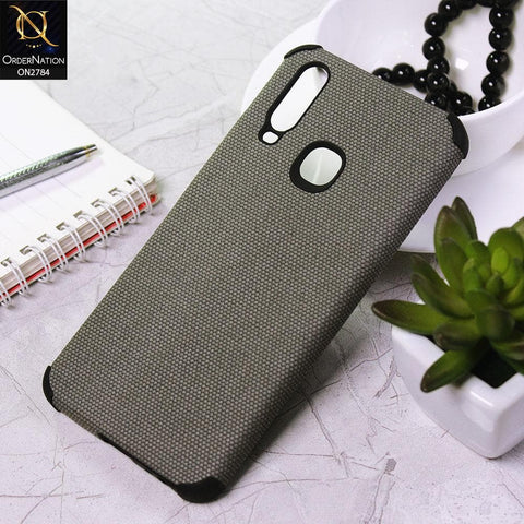 Vivo Y15 Cover - Gray - Leather Jeans Texture Soft Case
