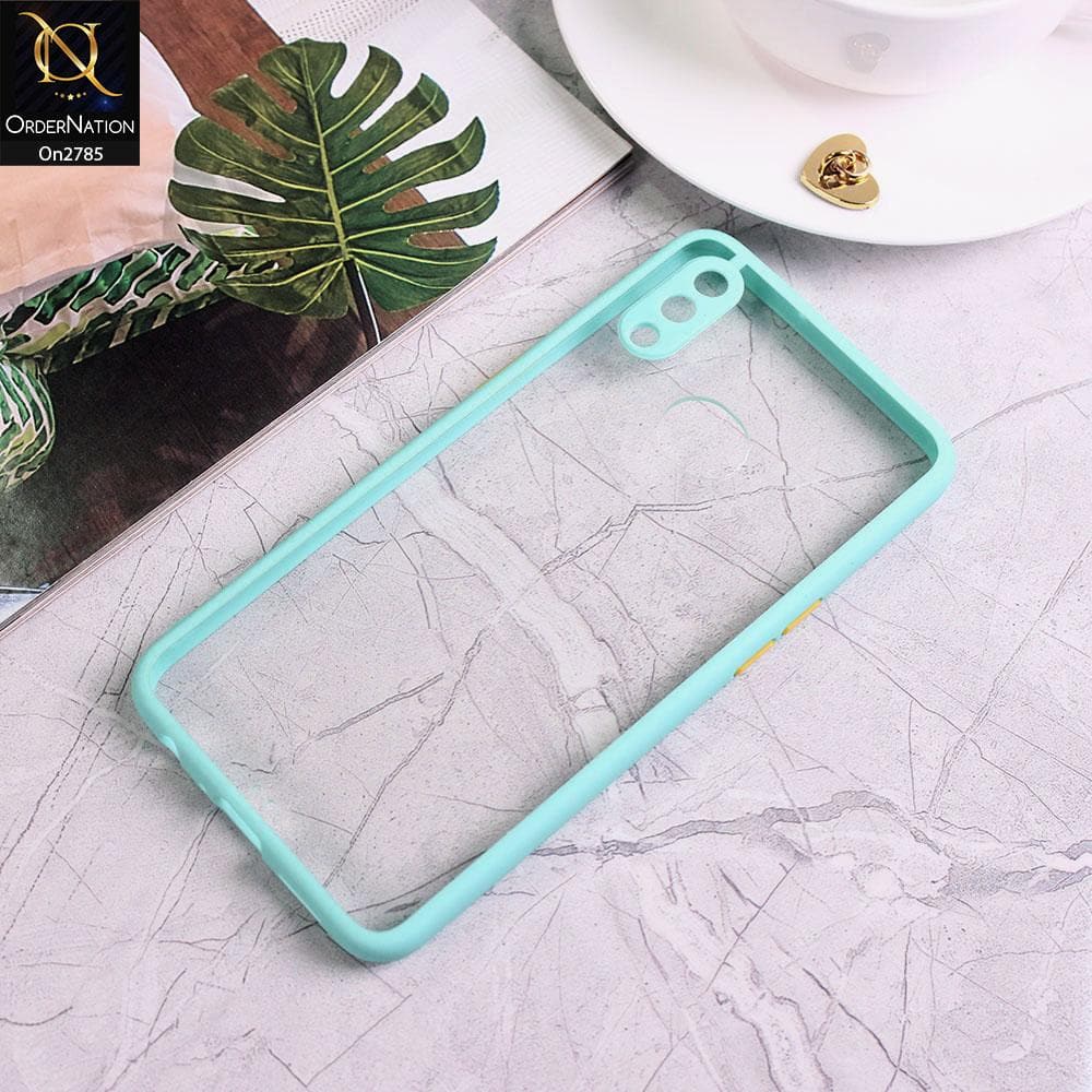 Samsung Galaxy A10s - Sea Green - Camera Protection Shiny Acrylic Anti-Shock Bumper Transparent Back Case