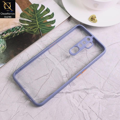 Oppo A5 2020 - Gray - Camera Protection Shiny Acrylic Anti-Shock Bumper Transparent Back Case