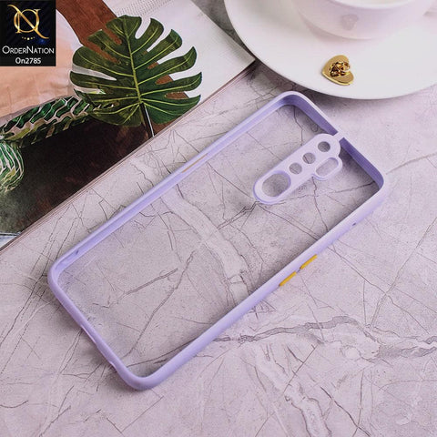 Oppo A9 2020 - Purple - Camera Protection Shiny Acrylic Anti-Shock Bumper Transparent Back Case