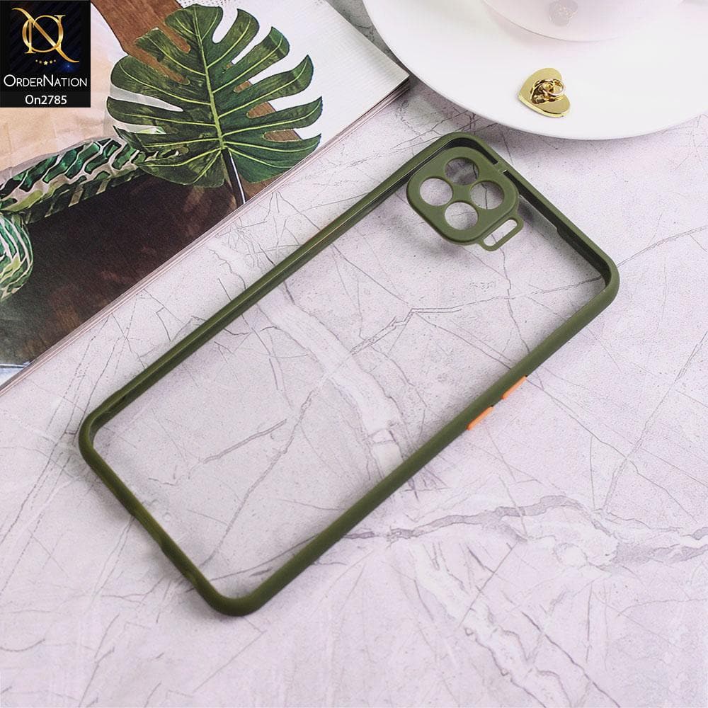 Oppo Reno 4F - Green - Camera Protection Shiny Acrylic Anti-Shock Bumper Transparent Back Case