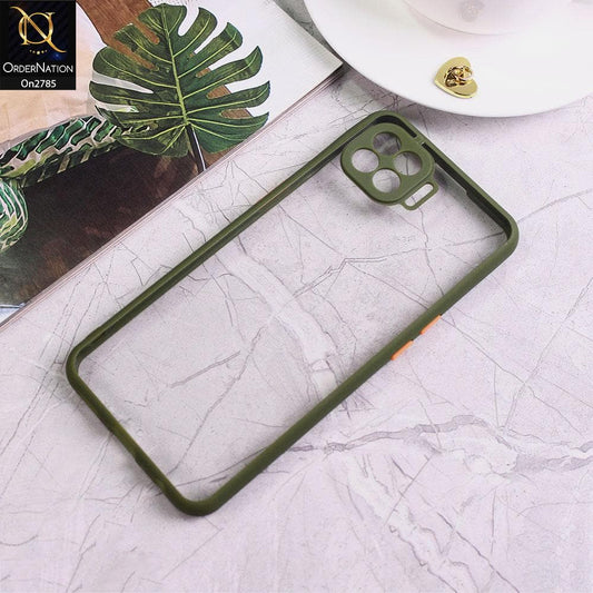 Oppo Reno 4 Lite - Green - Camera Protection Shiny Acrylic Anti-Shock Bumper Transparent Back Case