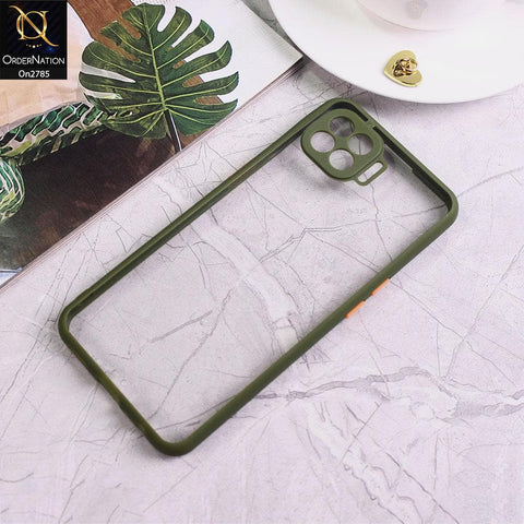 Oppo Reno 4 Lite - Green - Camera Protection Shiny Acrylic Anti-Shock Bumper Transparent Back Case