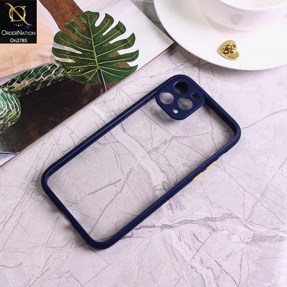 iPhone 11 Pro - Blue - Camera Protection Shiny Acrylic Anti-Shock Bumper Transparent Back Case
