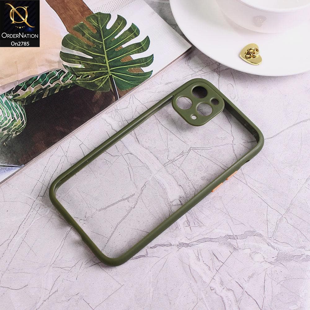 iPhone 11 Pro - Green - Camera Protection Shiny Acrylic Anti-Shock Bumper Transparent Back Case