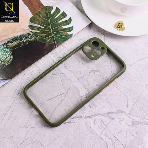 iPhone 11 Pro - Green - Camera Protection Shiny Acrylic Anti-Shock Bumper Transparent Back Case