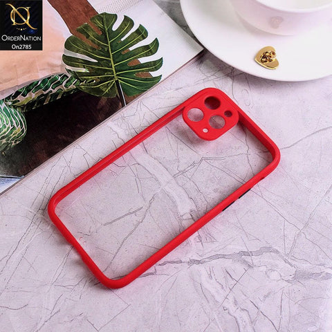 iPhone 11 Pro - Red - Camera Protection Shiny Acrylic Anti-Shock Bumper Transparent Back Case