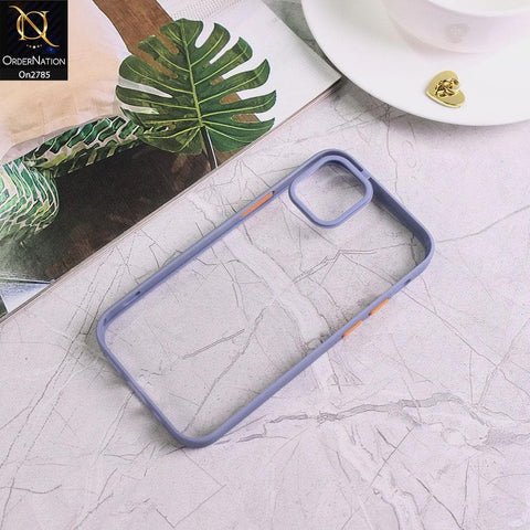 iPhone 12 Mini - Gray - Camera Protection Shiny Acrylic Anti-Shock Bumper Transparent Back Case
