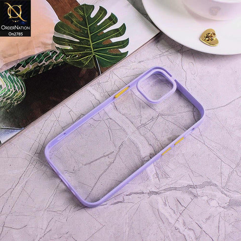 iPhone 12 Mini - Purple - Camera Protection Shiny Acrylic Anti-Shock Bumper Transparent Back Case