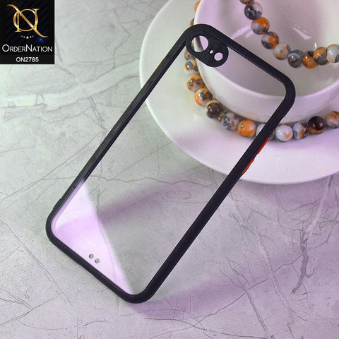 iPhone 8 / 7 Cover - Black - Camera Protection Shiny Acrylic Anti-Shock Bumper Transparent Back Case