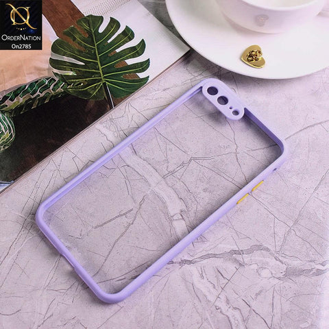iPhone 8 Plus / 7 Plus - Purple - Camera Protection Shiny Acrylic Anti-Shock Bumper Transparent Back Case