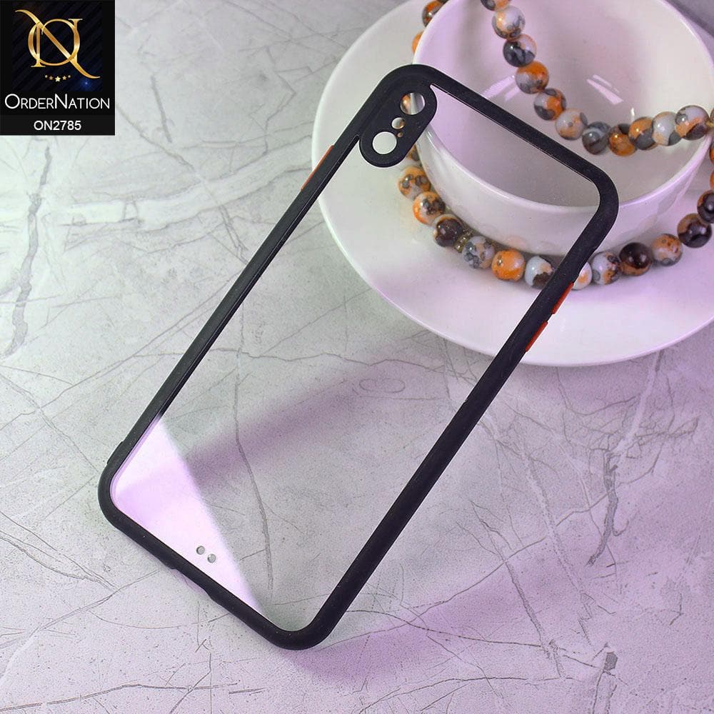 iPhone XS Max Cover - Black - Camera Protection Shiny Acrylic Anti-Shock Bumper Transparent Back Case