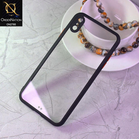 iPhone XS Max Cover - Black - Camera Protection Shiny Acrylic Anti-Shock Bumper Transparent Back Case