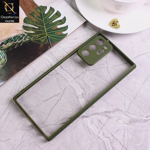 Samsung Galaxy Note 20 Ultra - Green - Camera Protection Shiny Acrylic Anti-Shock Bumper Transparent Back Case