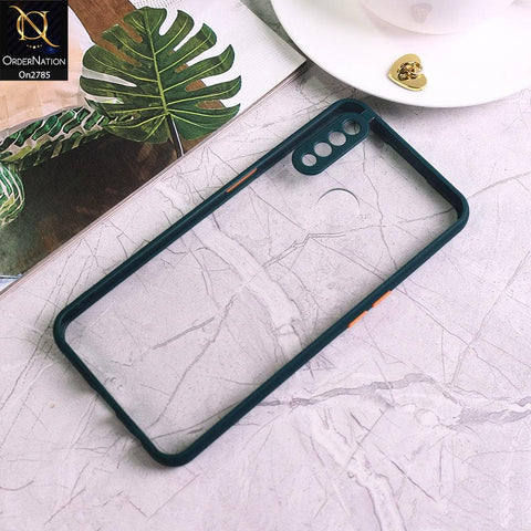 Oppo A8 - Dark Green - Camera Protection Shiny Acrylic Anti-Shock Bumper Transparent Back Case