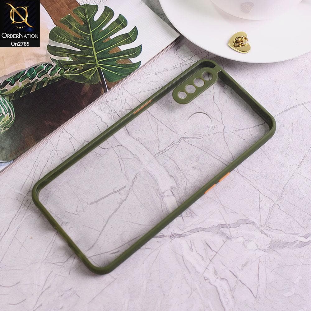 Oppo A31 - Green - Camera Protection Shiny Acrylic Anti-Shock Bumper Transparent Back Case