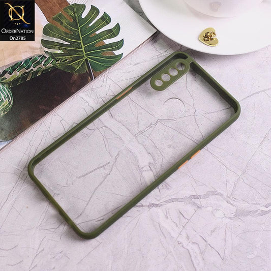 Oppo A8 - Green - Camera Protection Shiny Acrylic Anti-Shock Bumper Transparent Back Case