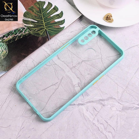 Oppo A8 - Sea Green - Camera Protection Shiny Acrylic Anti-Shock Bumper Transparent Back Case