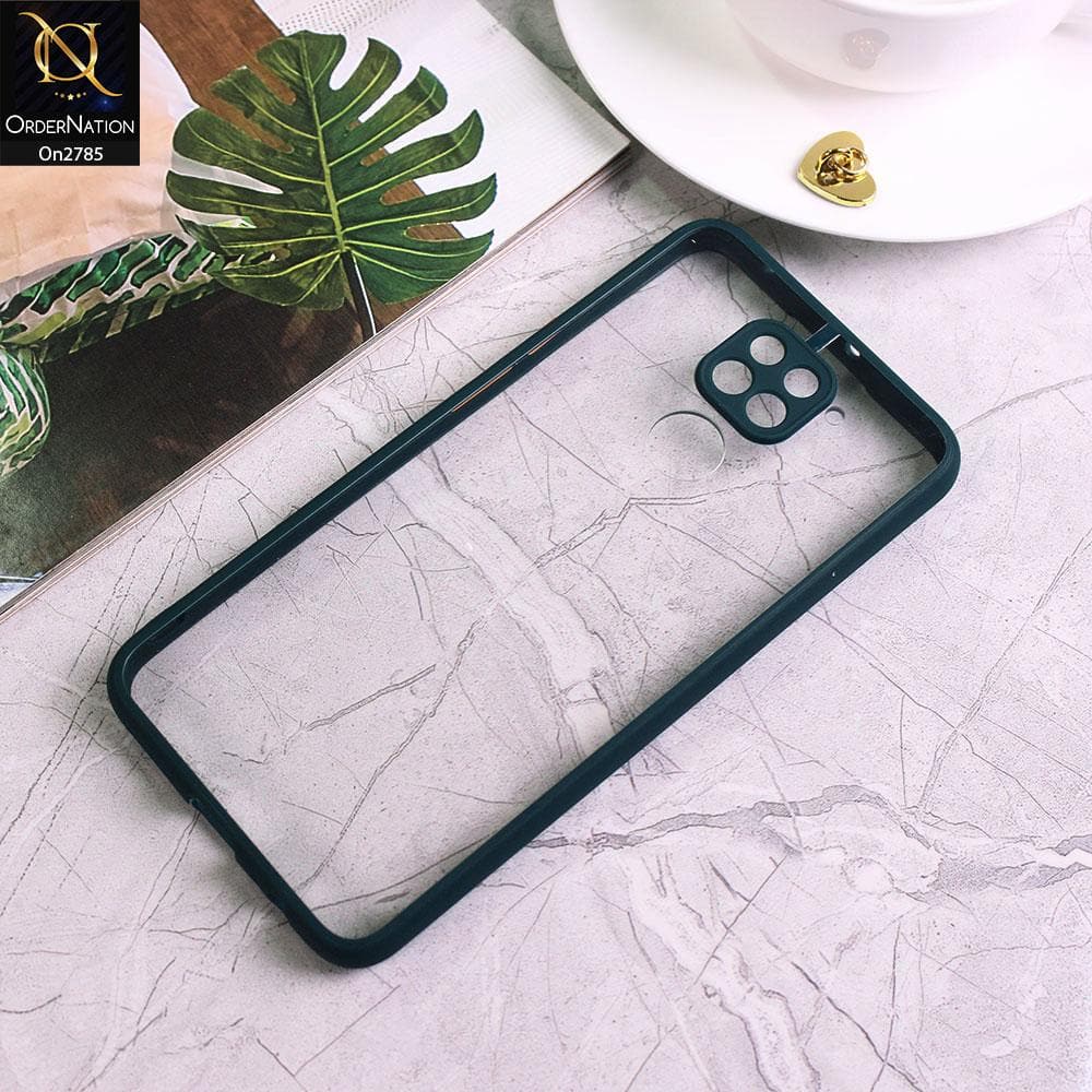 Xiaomi Redmi Note 9 - Dark Green - Camera Protection Shiny Acrylic Anti-Shock Bumper Transparent Back Case