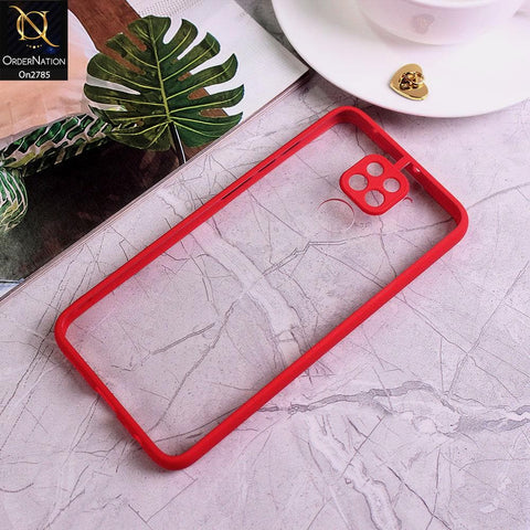 Xiaomi Redmi 10X 4G - Red - Camera Protection Shiny Acrylic Anti-Shock Bumper Transparent Back Case
