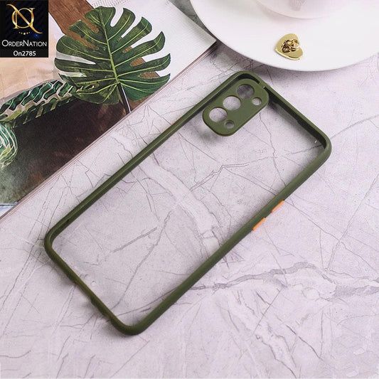 Oppo Reno 4 - Green - Camera Protection Shiny Acrylic Anti-Shock Bumper Transparent Back Case