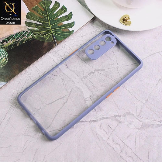 Oppo Reno 4 Pro - Gray - Camera Protection Shiny Acrylic Anti-Shock Bumper Transparent Back Case