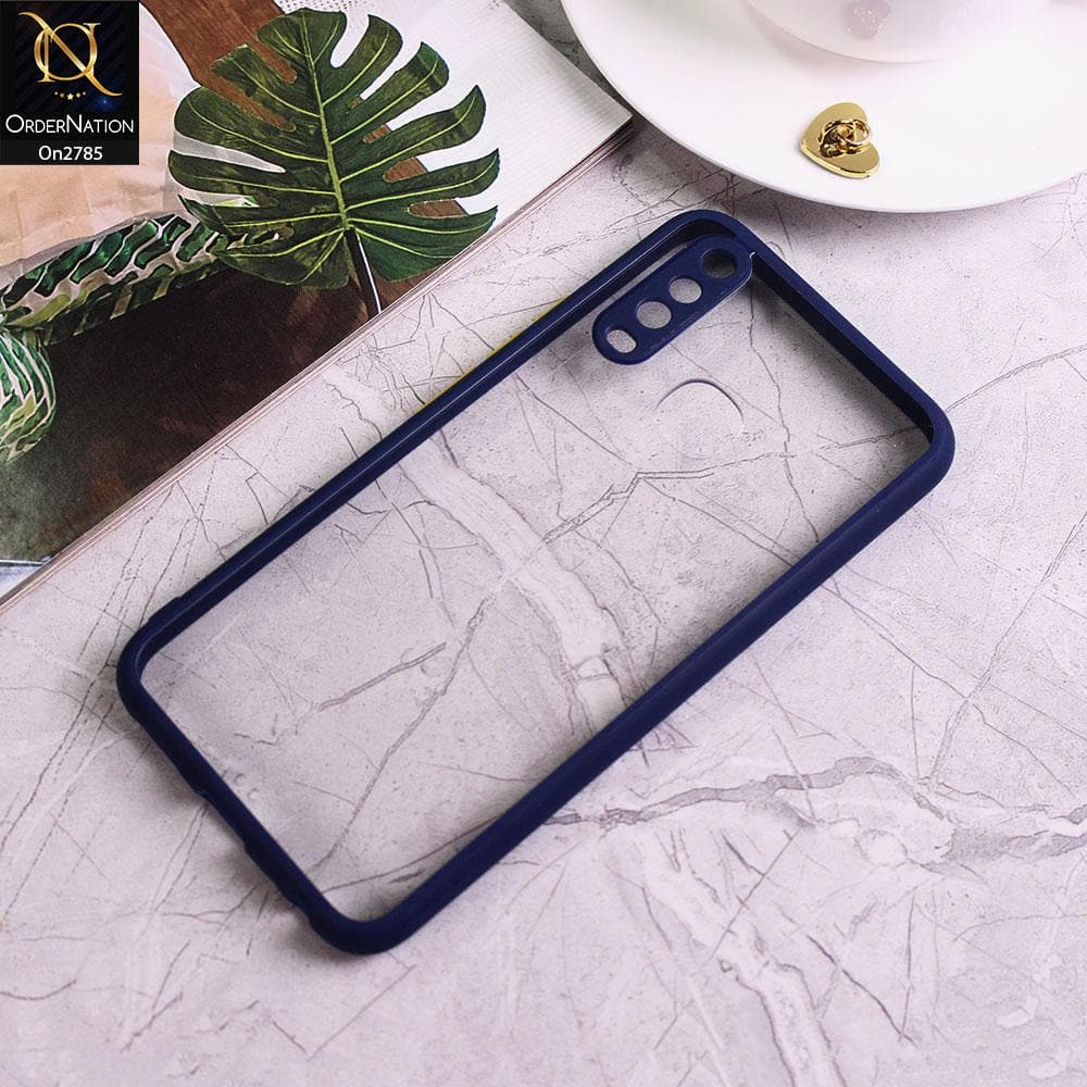 Vivo Y12 - Blue - Camera Protection Shiny Acrylic Anti-Shock Bumper Transparent Back Case