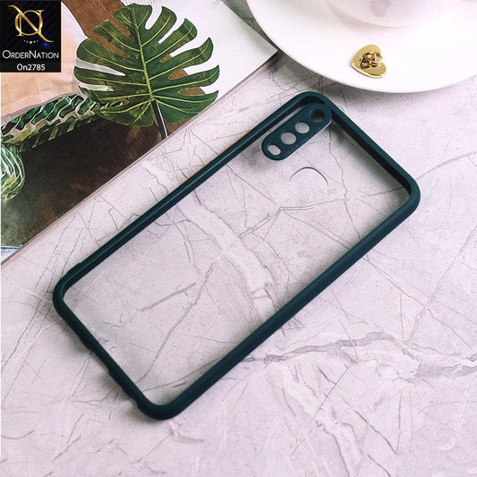 Vivo Y17 - Dark Green - Camera Protection Shiny Acrylic Anti-Shock Bumper Transparent Back Case