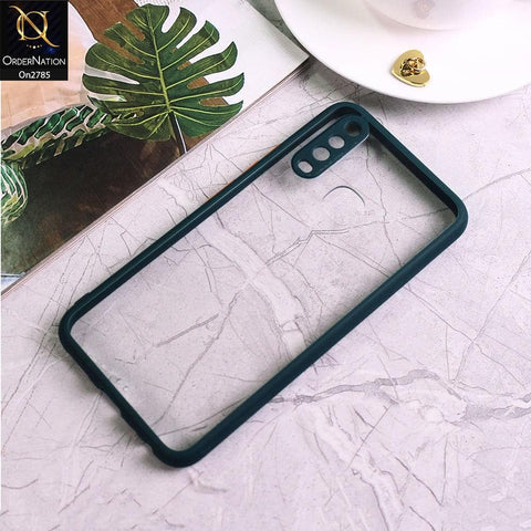 Vivo Y15 - Dark Green - Camera Protection Shiny Acrylic Anti-Shock Bumper Transparent Back Case
