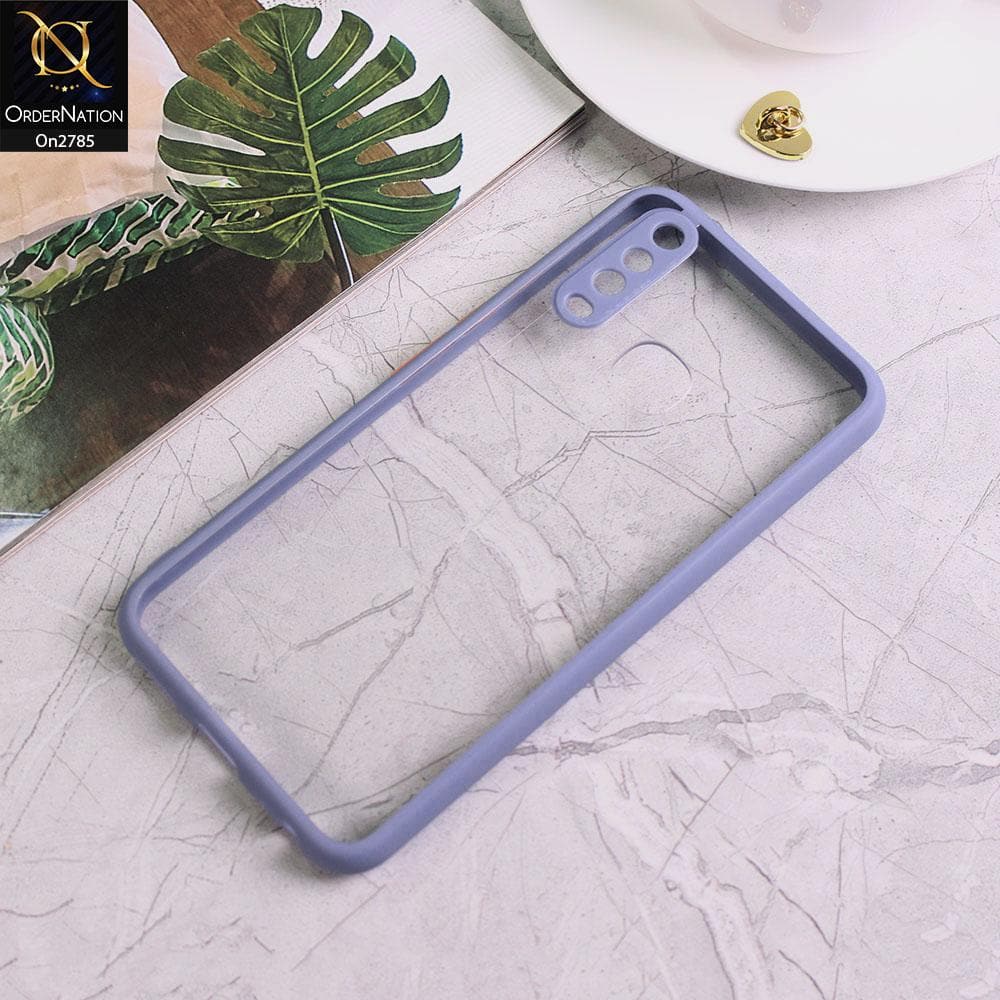 Vivo Y15 - Gray - Camera Protection Shiny Acrylic Anti-Shock Bumper Transparent Back Case