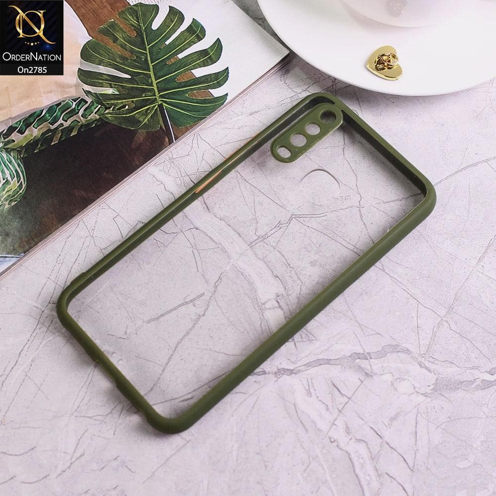 Vivo Y12 - Green - Camera Protection Shiny Acrylic Anti-Shock Bumper Transparent Back Case