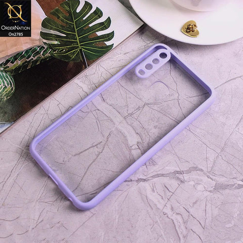 Vivo Y15 - Purple - Camera Protection Shiny Acrylic Anti-Shock Bumper Transparent Back Case