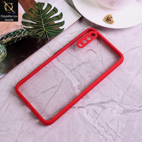 Vivo Y17 - Red - Camera Protection Shiny Acrylic Anti-Shock Bumper Transparent Back Case