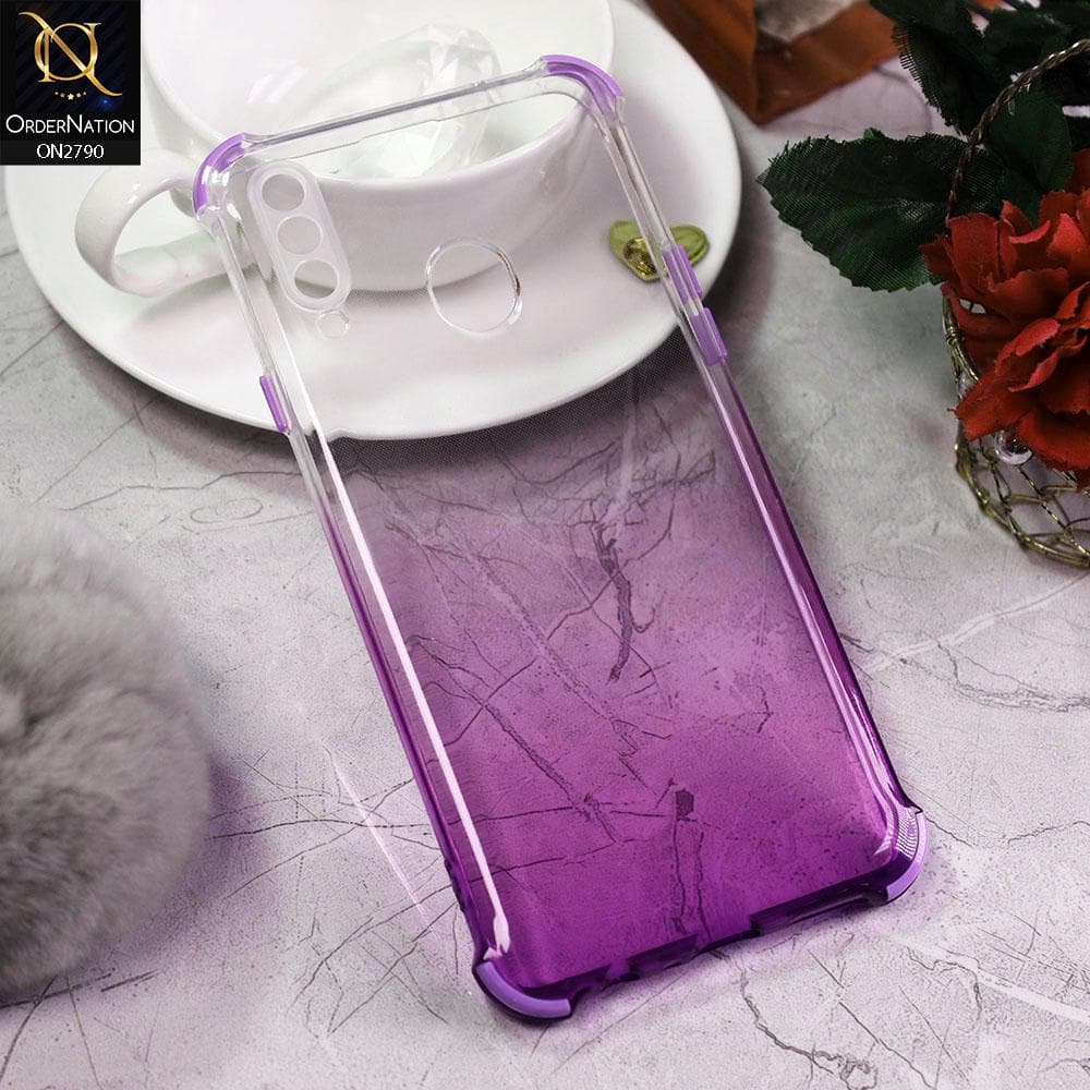Samsung Galaxy A20s Cover - Purple - Dual Gradient Semi Transparent Soft Case