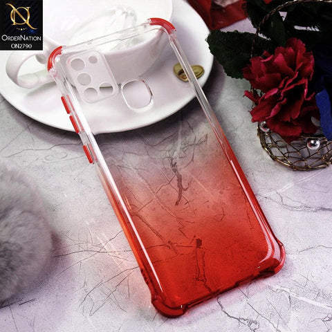 Samsung Galaxy A21s Cover - Red - Dual Gradient Semi Transparent Soft Case