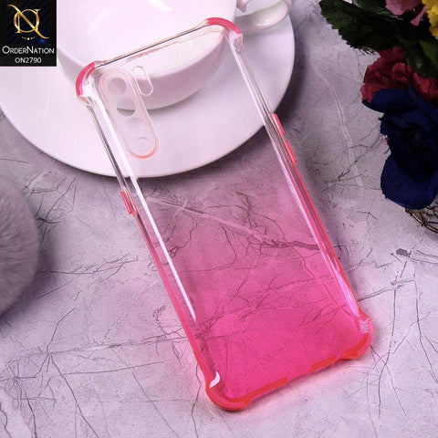 Oppo F15 Cover - Dark Pink - Dual Gradient Semi Transparent Soft Case