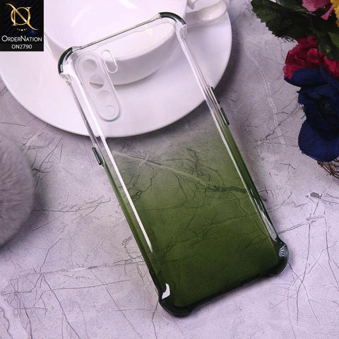 Oppo Reno 3 Cover - Green - Dual Gradient Semi Transparent Soft Case
