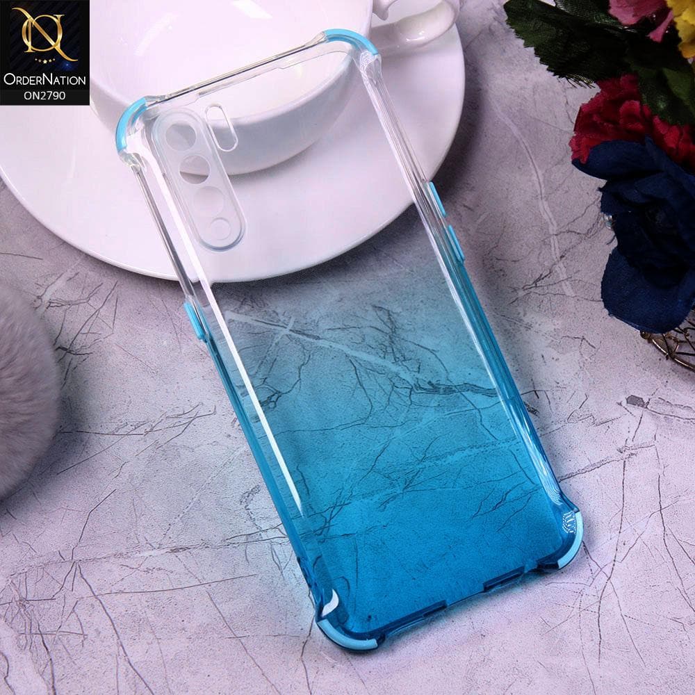 Oppo Reno 3 Cover - Light Blue - Dual Gradient Semi Transparent Soft Case