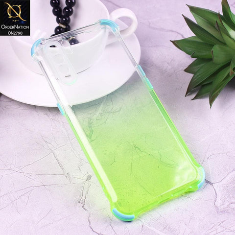 Oppo Reno 3 Cover - Light Green - Dual Gradient Semi Transparent Soft Case