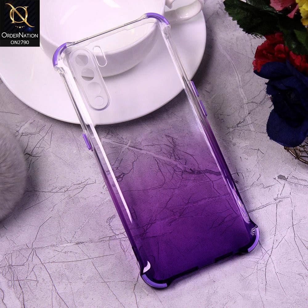 Oppo Reno 3 Cover - Purple - Dual Gradient Semi Transparent Soft Case