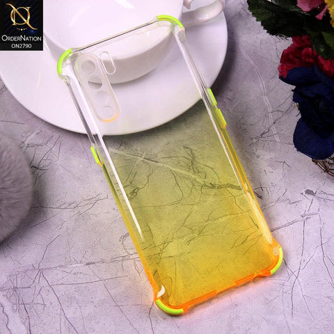 Oppo F15 Cover - Yellow - Dual Gradient Semi Transparent Soft Case