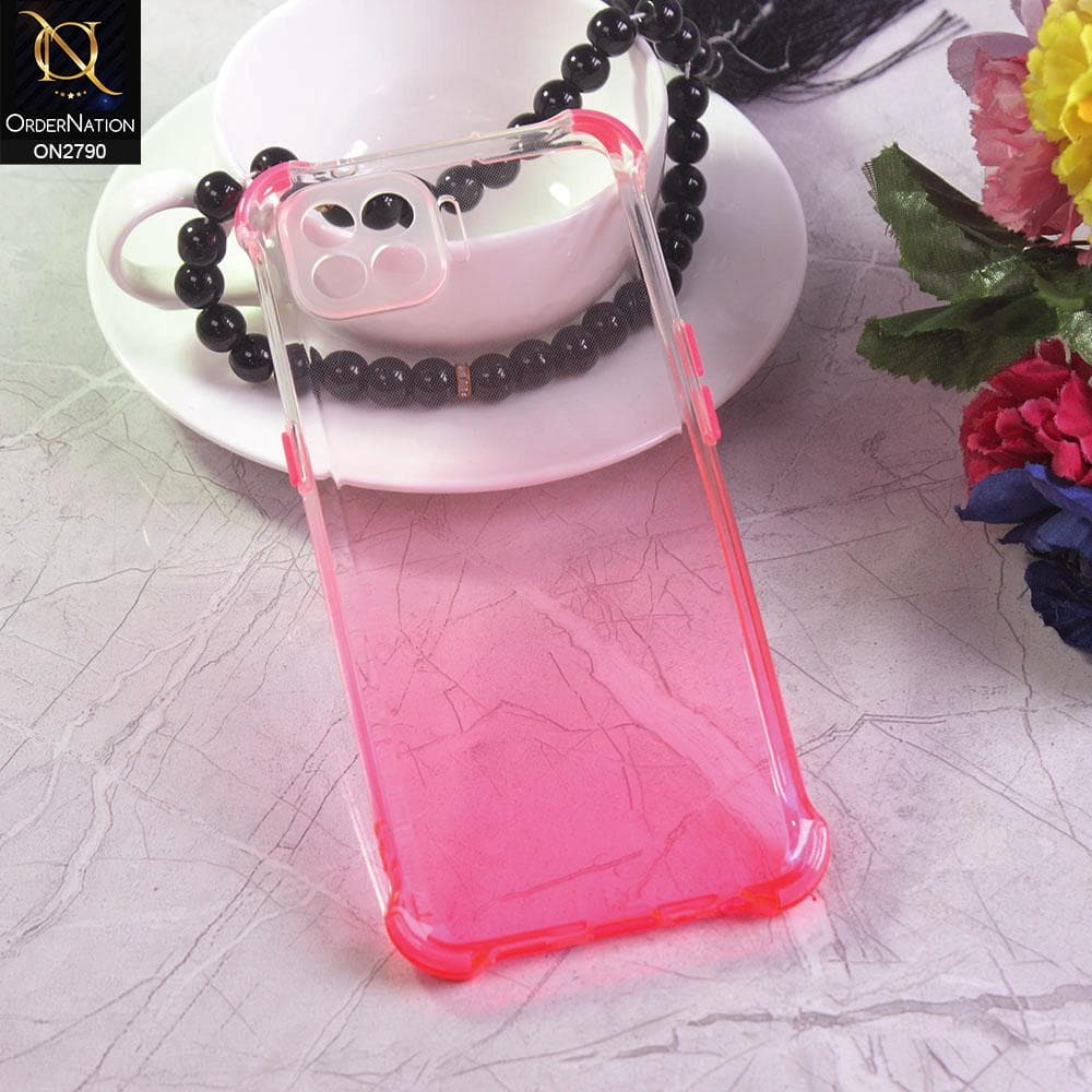 Oppo F17 Pro Cover - Dark Pink - Dual Gradient Semi Transparent Soft Case