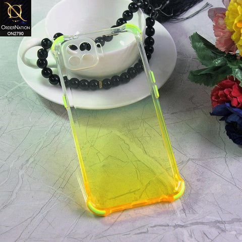 Oppo Reno 4F Cover - Yellow - Dual Gradient Semi Transparent Soft Case