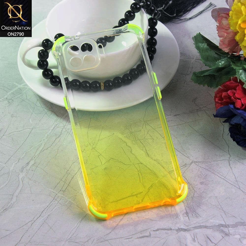 Oppo Reno 4 Lite Cover - Yellow - Dual Gradient Semi Transparent Soft Case
