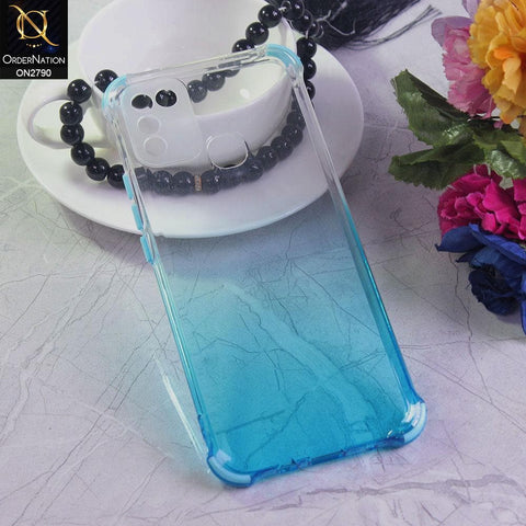 Infinix Hot 10 Play Cover - Cyan - Dual Gradient Semi Transparent Soft Case