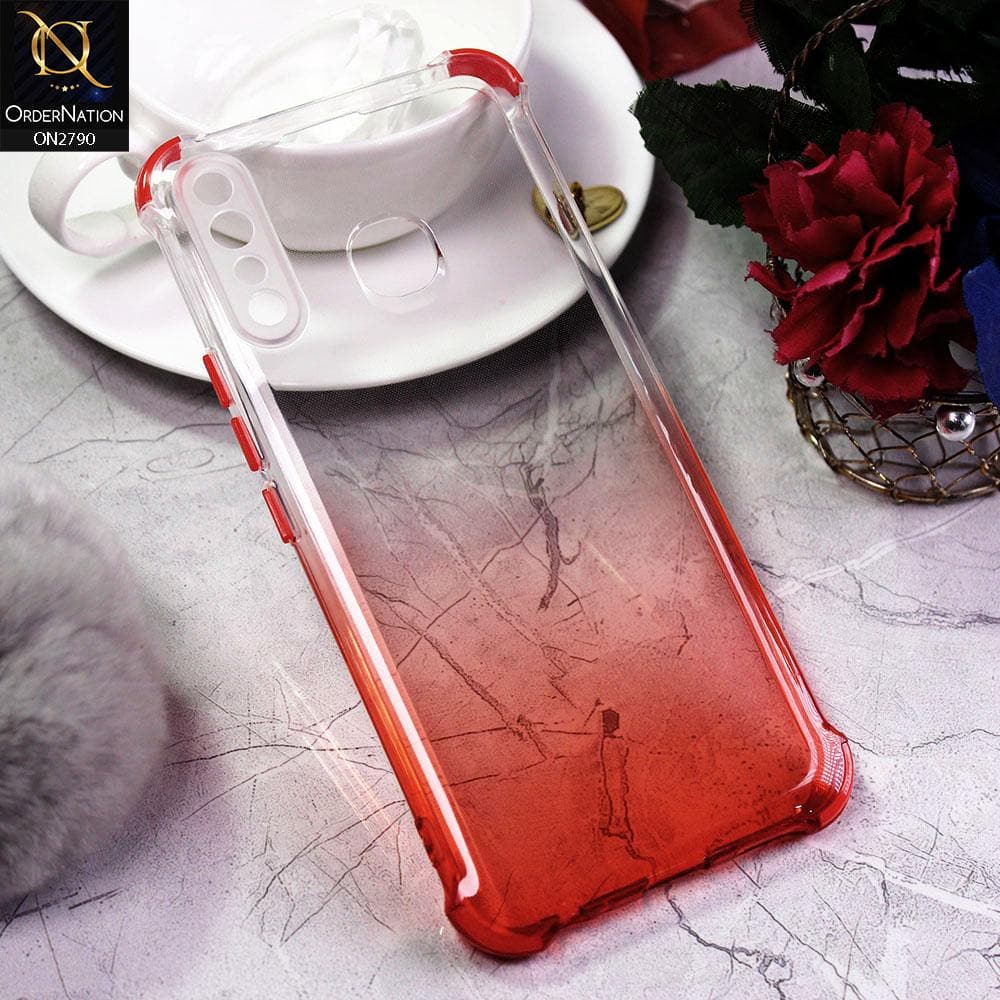 Infinix Hot 8 Cover - Red - Dual Gradient Semi Transparent Soft Case
